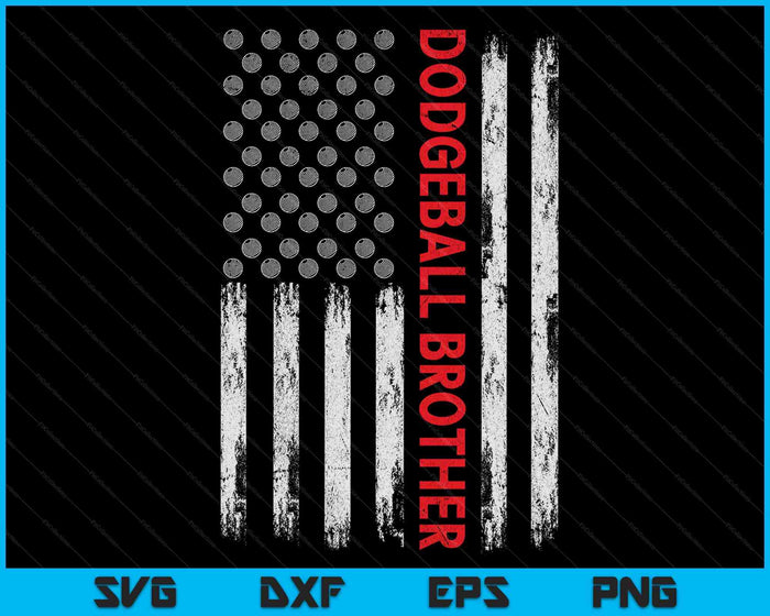 Vintage Dodgeball Brother USA vlag SVG PNG digitale afdrukbare bestanden
