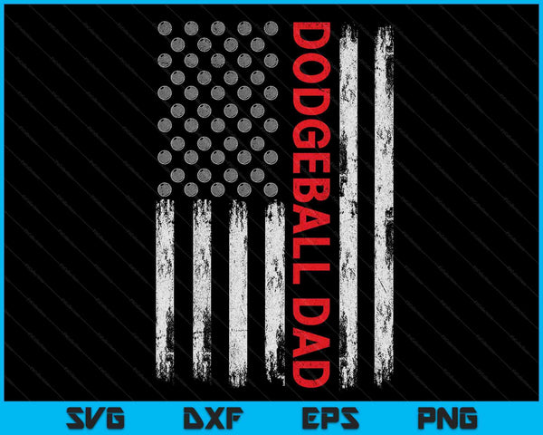 Vintage Dodgeball papa USA vlag SVG PNG digitale afdrukbare bestanden