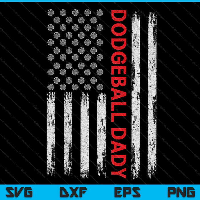 Vintage dodgeball dady USA flag SVG PNG cut file for Cricut