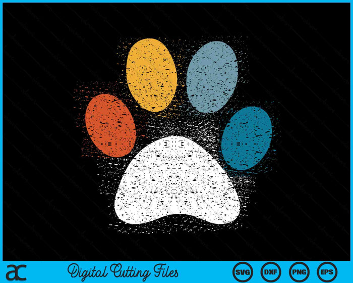 Vintage Dog Puppy Dog Paw Print Dog Love Pet Paw SVG PNG Digital Printable Files