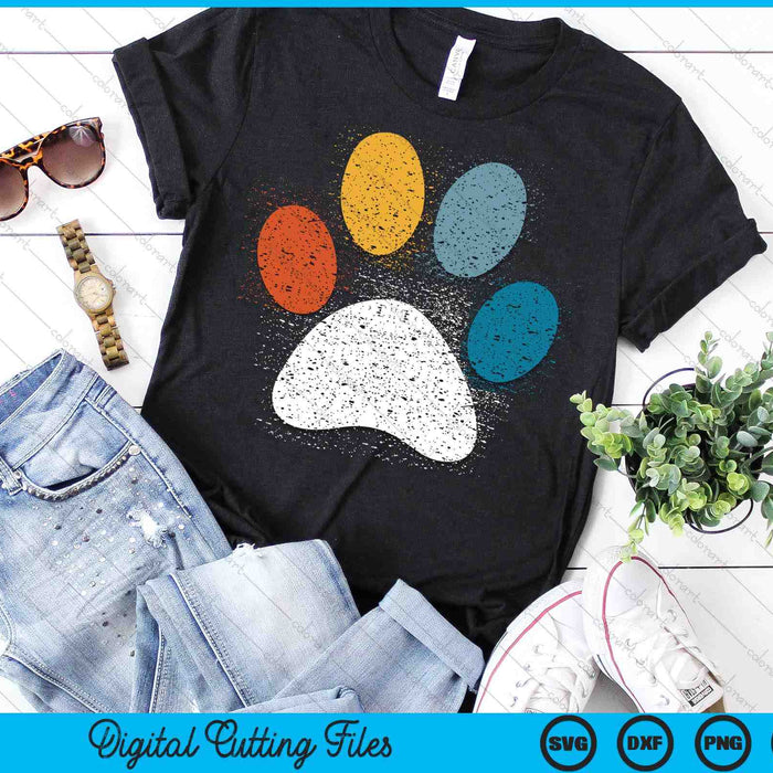 Vintage Dog Puppy Dog Paw Print Dog Love Pet Paw SVG PNG Digital Printable Files
