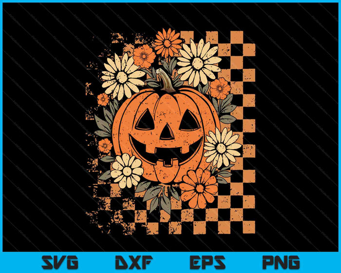 Vintage Floral Boho Pumpkin Cute Halloween Fall SVG PNG Digital Printable Files