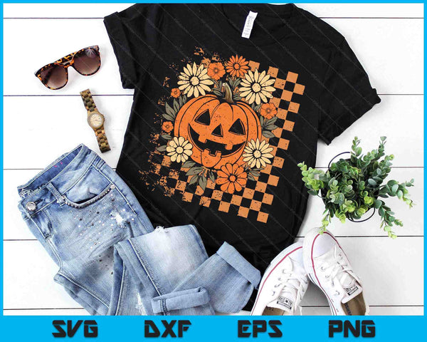 Vintage Floral Boho Pumpkin Cute Halloween Fall SVG PNG Digital Printable Files