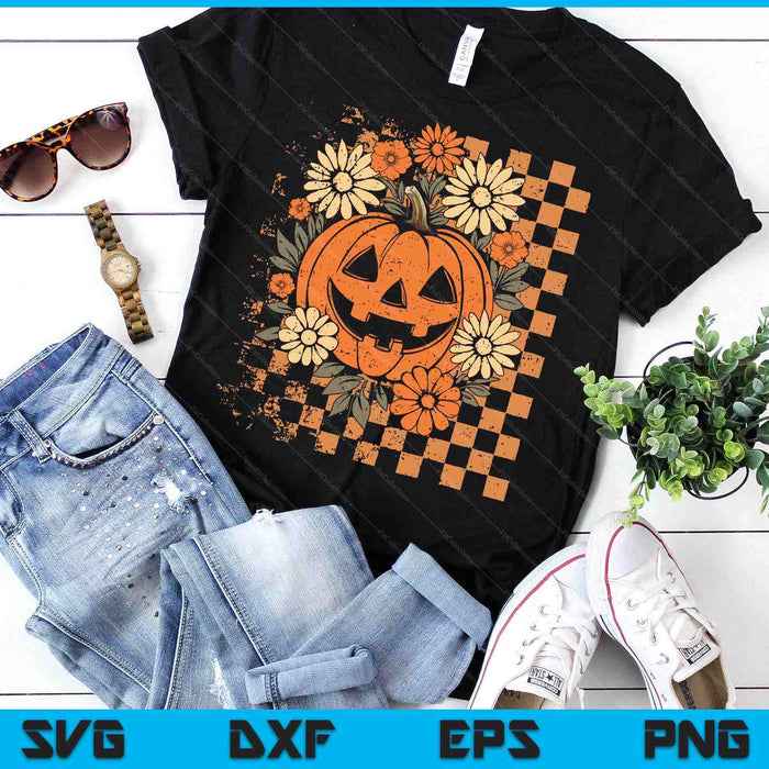 Vintage Floral Boho Pumpkin Cute Halloween Fall SVG PNG Digital Printable Files