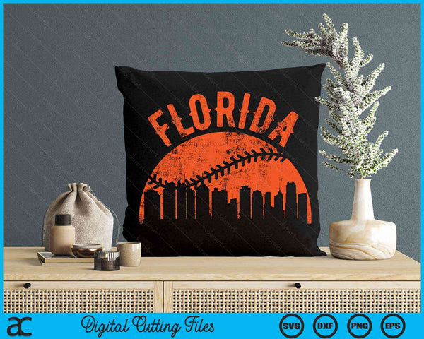Vintage Florida City Baseball SVG PNG Digital Cutting Files