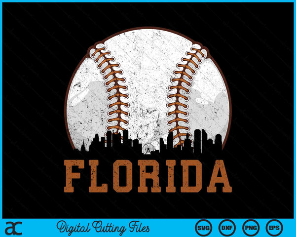 Vintage Florida Cityscape Baseball SVG PNG Digital Printable Files