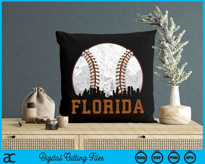 Vintage Florida Cityscape Baseball SVG PNG Digital Printable Files