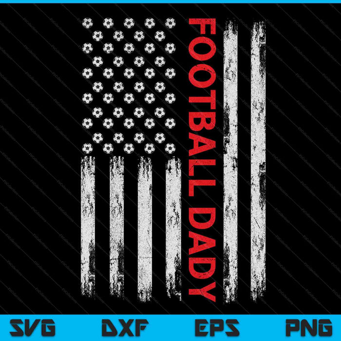 Vintage football dady USA flag SVG cut file