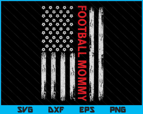 Vintage Football Mommy USA Flag SVG PNG Digital Printable Files