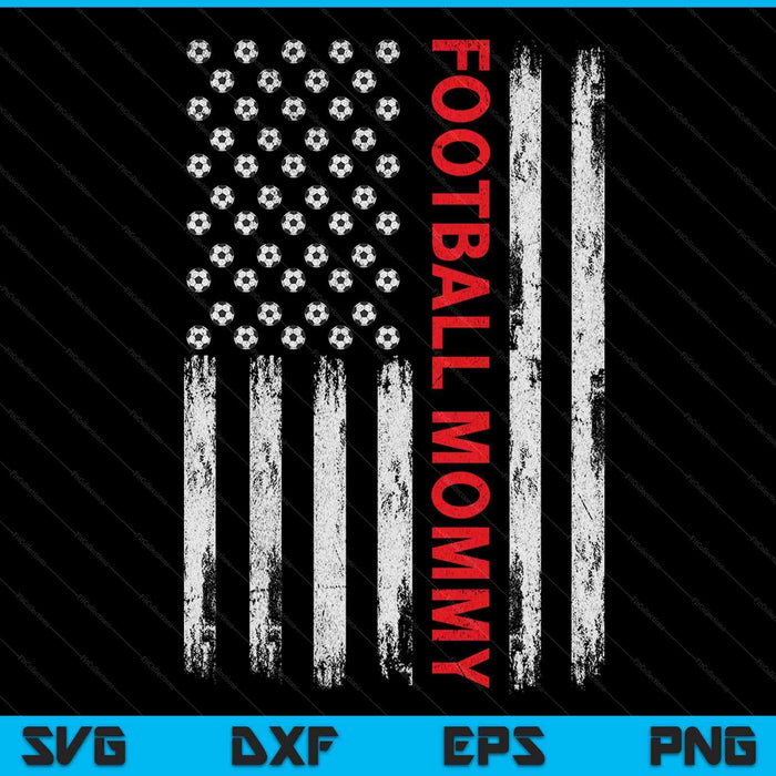 Vintage football mommy USA flag SVG cut file