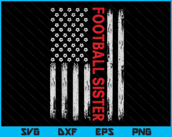 Vintage voetbal zus USA vlag SVG PNG digitale afdrukbare bestanden