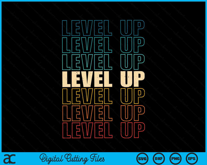 Vintage Gamer LEVEL UP Video Game Lover SVG PNG Digital Cutting Files