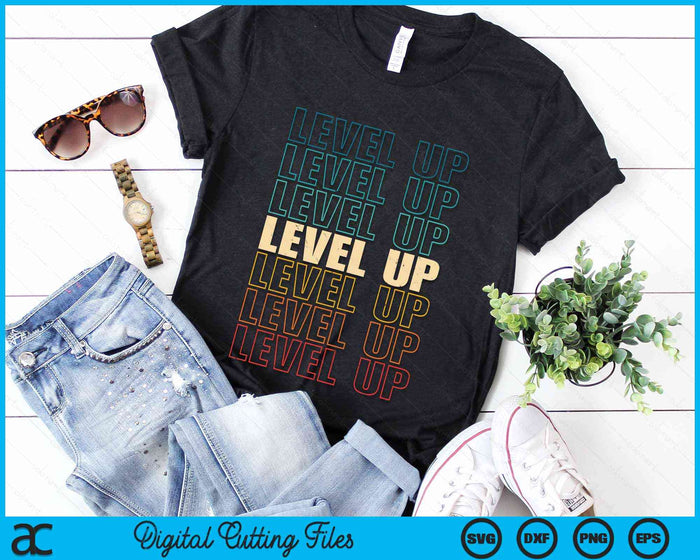 Vintage Gamer LEVEL UP Video Game Lover SVG PNG Digital Cutting Files