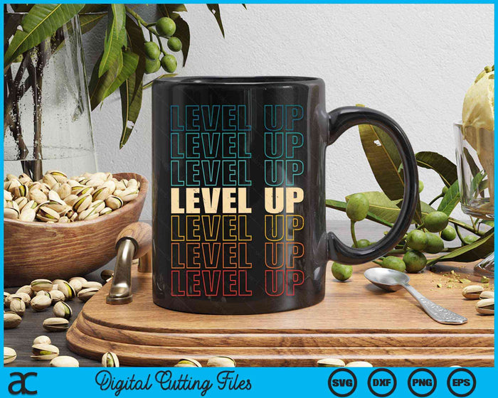 Vintage Gamer LEVEL UP Video Game Lover SVG PNG Digital Cutting Files