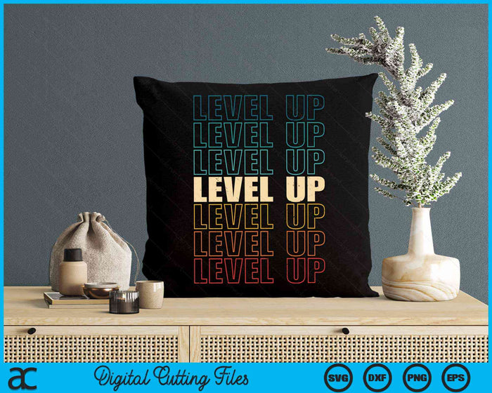 Vintage Gamer LEVEL UP Video Game Lover SVG PNG Digital Cutting Files