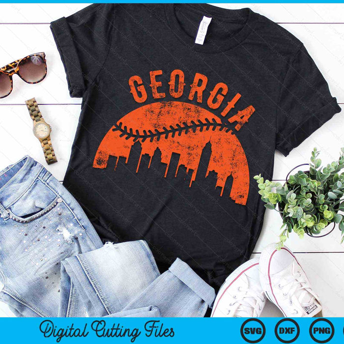 Vintage Georgia Baseball SVG PNG Digital Cutting Files