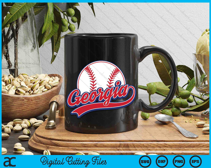 Vintage Georgia Cityscape Baseball SVG PNG Digital Cutting Files