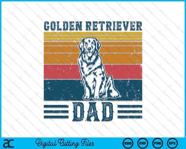Vintage Golden Retriever Dad SVG PNG Digital Cutting Files