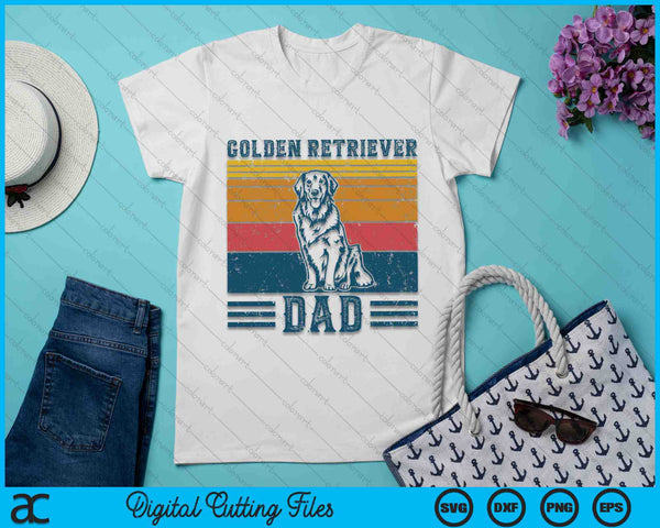 Vintage Golden Retriever Dad SVG PNG Digital Cutting Files