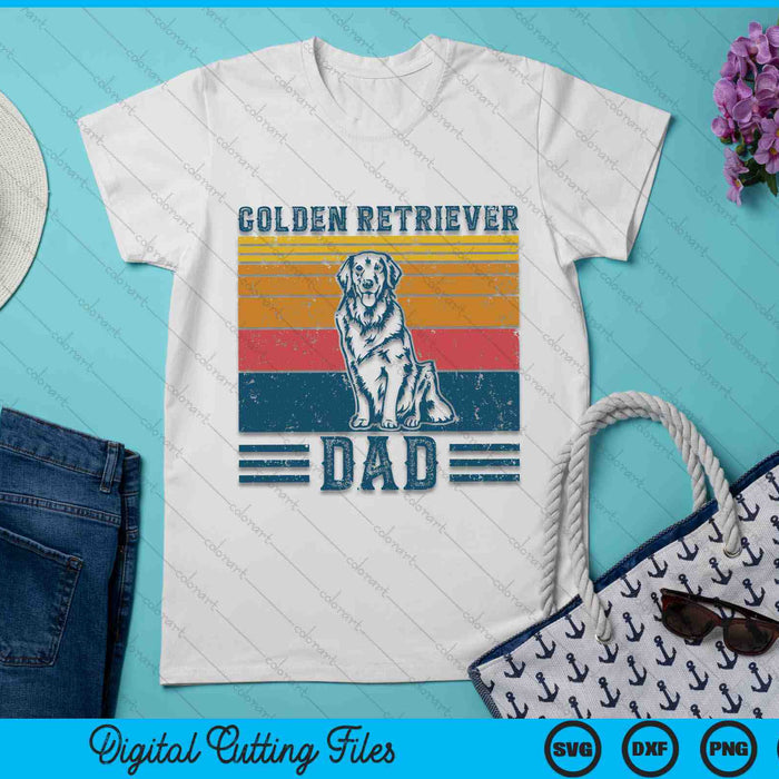 Vintage Golden Retriever Dad SVG PNG Digital Cutting Files