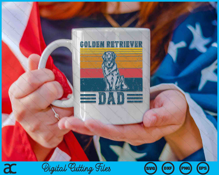 Vintage Golden Retriever Dad SVG PNG Digital Cutting Files