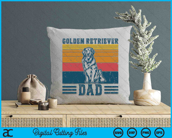 Vintage Golden Retriever Dad SVG PNG Digital Cutting Files