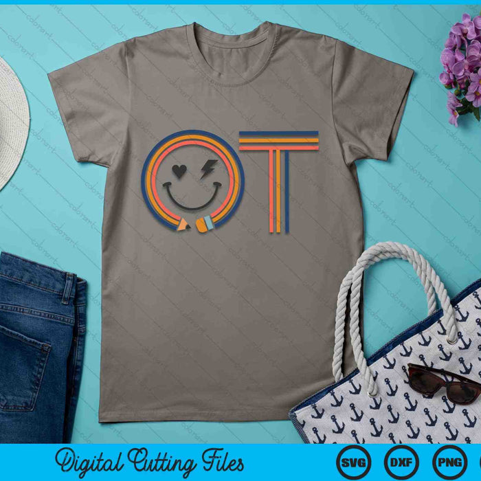 Groovy Smile Face School OT Occupational Therapy SVG PNG Digital Cutting Files