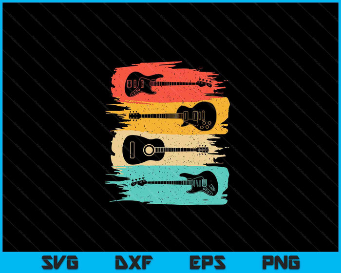Regalo de guitarra para hombres mujeres banda de música guitarrista cosas SVG PNG archivos de corte digital