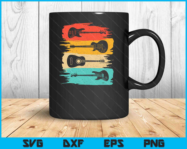 Regalo de guitarra para hombres mujeres banda de música guitarrista cosas SVG PNG archivos de corte digital