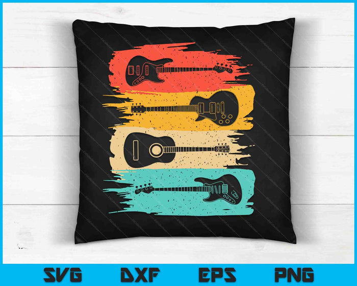 Regalo de guitarra para hombres mujeres banda de música guitarrista cosas SVG PNG archivos de corte digital