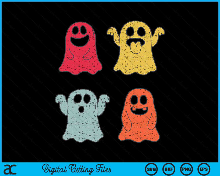 Vintage Halloween Ghost Icon Funny Ghost Boo Men Women Kids SVG PNG Digital Cutting Files