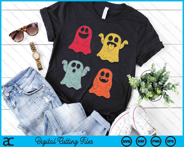 Vintage Halloween Ghost Icon Funny Ghost Boo Men Women Kids SVG PNG Digital Cutting Files