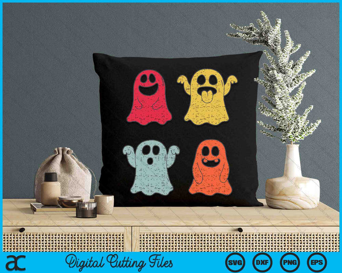 Vintage Halloween Ghost Icon Funny Ghost Boo Men Women Kids SVG PNG Digital Cutting Files