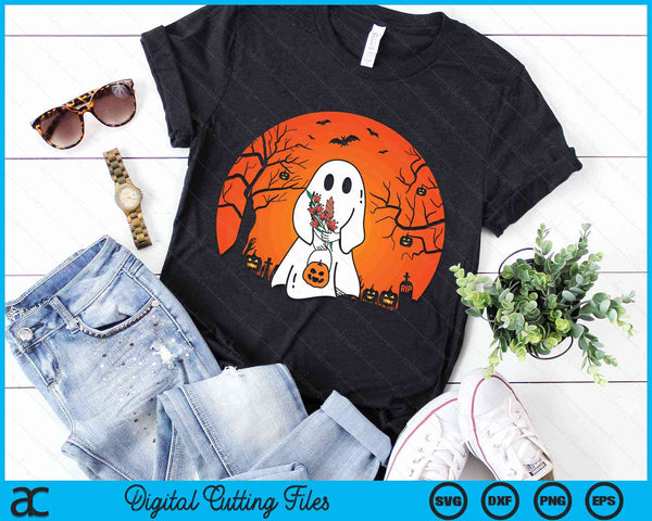 Vintage Halloween Ghost Pumpkin Costume Funny Halloween SVG PNG Digital Cutting File