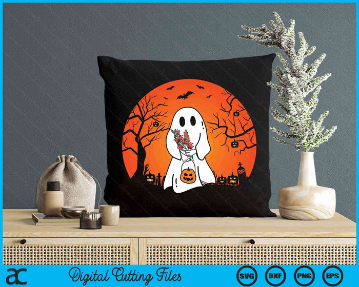 Vintage Halloween Ghost Pumpkin Costume Funny Halloween SVG PNG Digital Cutting File