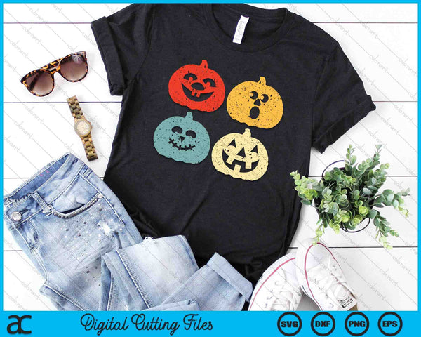 Vintage Halloween Pumpkin Women, Men, Kids, Funny Retro SVG PNG Digital Cutting File