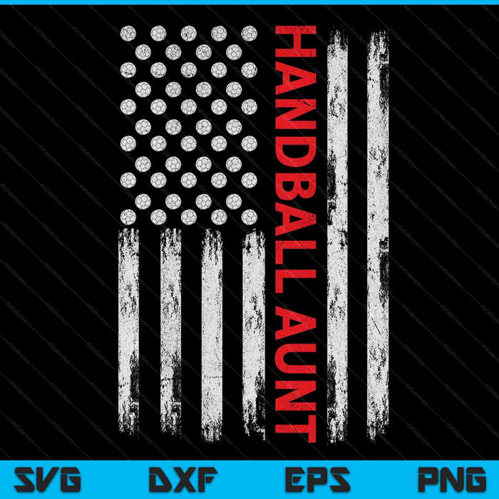 Vintage handball aunt USA flag SVG PNG cut file for Cricut