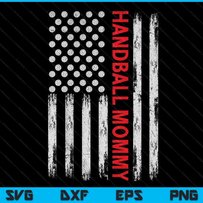Vintage handball mommy USA flag SVG PNG cut file for Cricut
