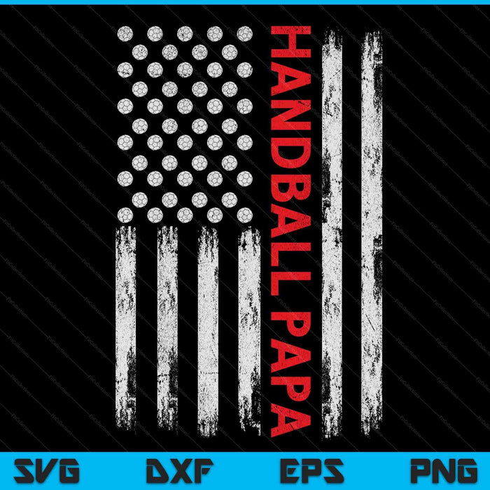 Vintage handball papa USA flag SVG PNG cut file for Cricut