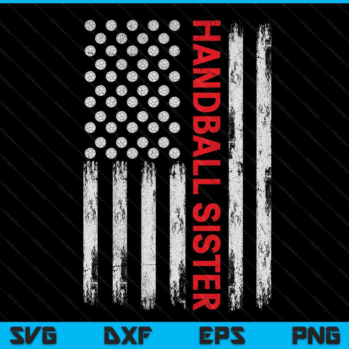 Vintage handball sister USA flag SVG PNG cut file for Cricut