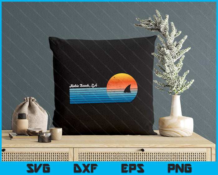 Vintage Hobie Beach Retro 80s Shark Fin Sunset SVG PNG Digital Printable Files