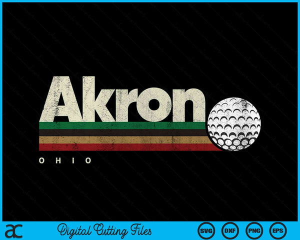 Vintage Hockey Akron City Hockey Retro Stripes SVG PNG Digital Cutting File