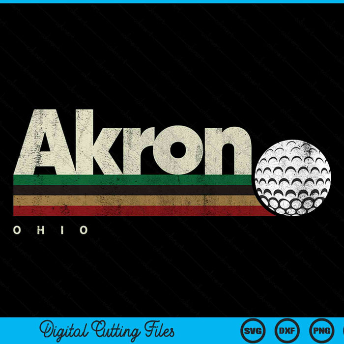 Vintage Hockey Akron City Hockey Retro Stripes SVG PNG Digital Cutting File