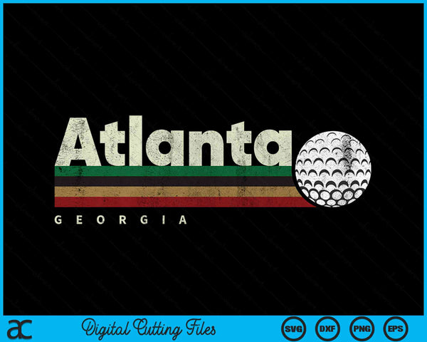 Vintage hockey Atlanta city hockey retro stripes SVG PNG cut file for Cricut