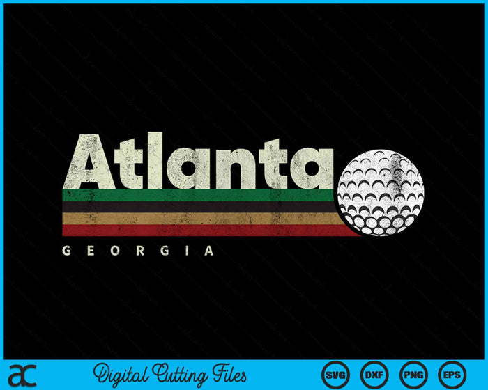 Vintage Hockey Atlanta City Hockey Retro Stripes SVG PNG Digital Cutting Files