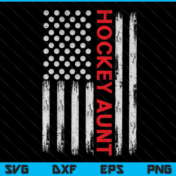 Vintage hockey aunt USA flag SVG PNG cut file for Cricut