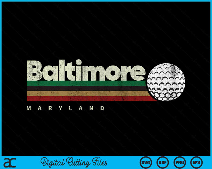 Vintage Hockey Baltimore City Hockey Retro Stripes SVG PNG Digital Cutting File