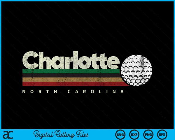 Vintage Hockey Charlotte City Hockey Retro Stripes SVG PNG Digital Cutting Files