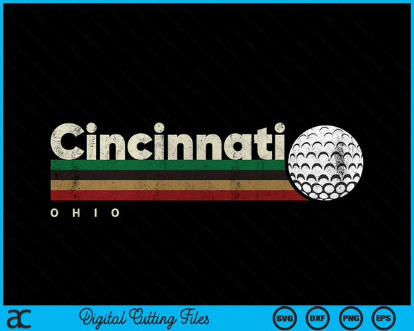 Vintage Hockey Cincinnati City Hockey Retro Stripes SVG PNG Digital Cutting File