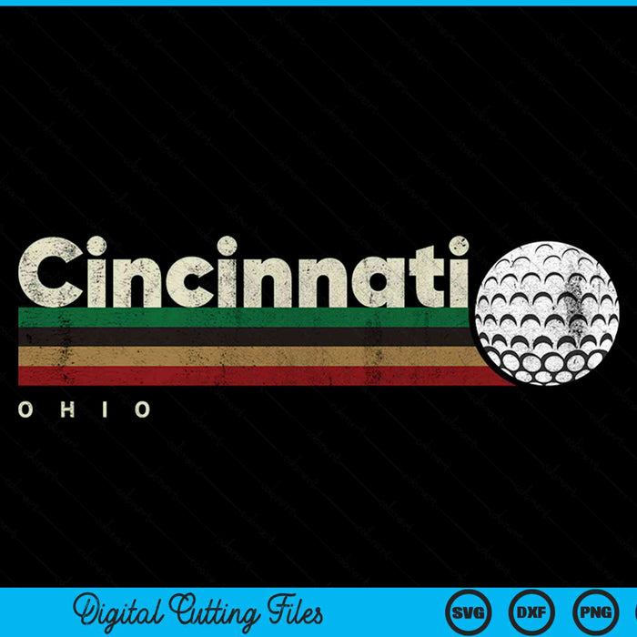 Vintage Hockey Cincinnati City Hockey Retro Stripes SVG PNG Digital Cutting File
